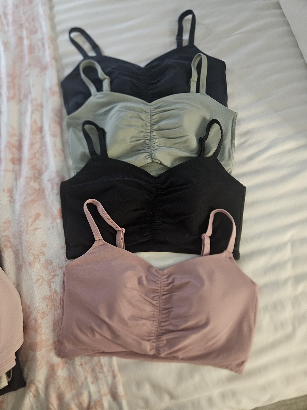 Seamless Ruched Bralette/sports Bras